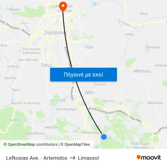 Lefkosias Ave. - Artemidos to Limassol map