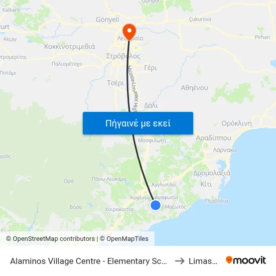 Alaminos Village Centre - Elem. School to Limassol map
