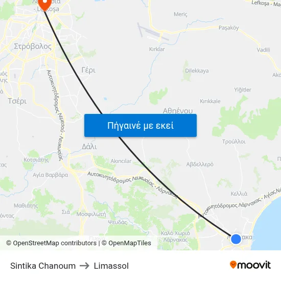 Sintika Chanoum to Limassol map