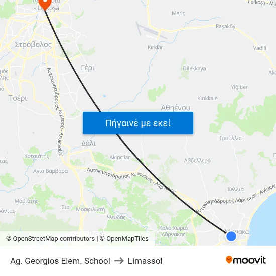 Ag. Georgios Elem. School to Limassol map