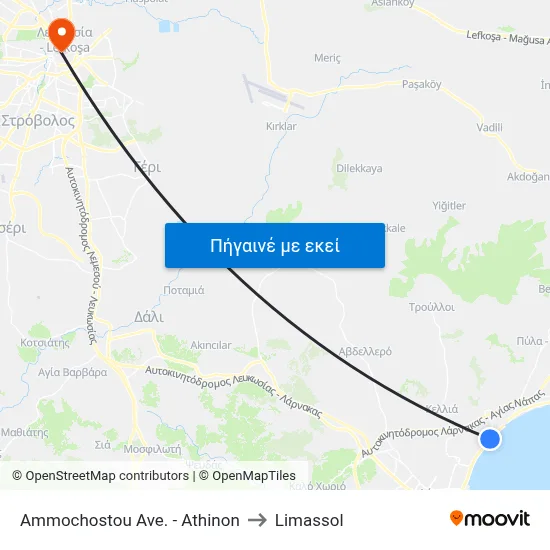 Ammochostou Ave. - Athinon to Limassol map
