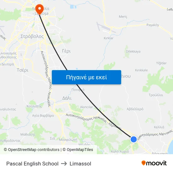 Pascal English School to Limassol map