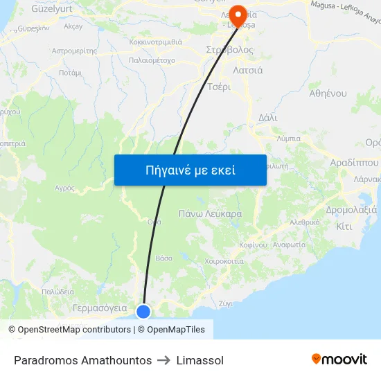 Paradromos Amathountos to Limassol map