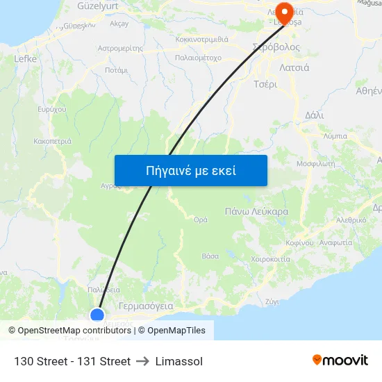 130 Street - 131 Street to Limassol map
