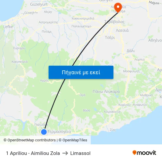 1 Apriliou - Aimiliou Zola to Limassol map
