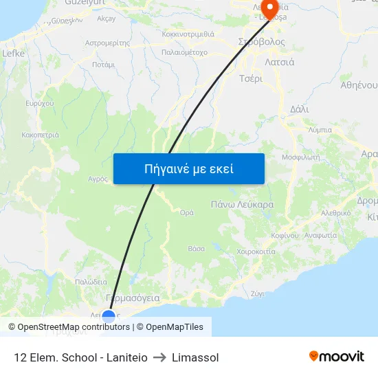 12 Elem. School - Laniteio to Limassol map