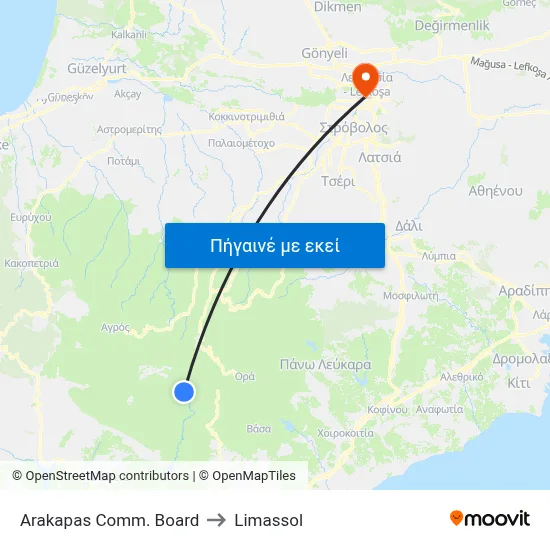 Arakapas Comm. Board to Limassol map