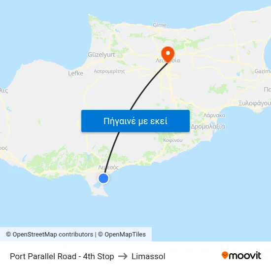 Port Parallel Road - 4th Stop to Limassol map