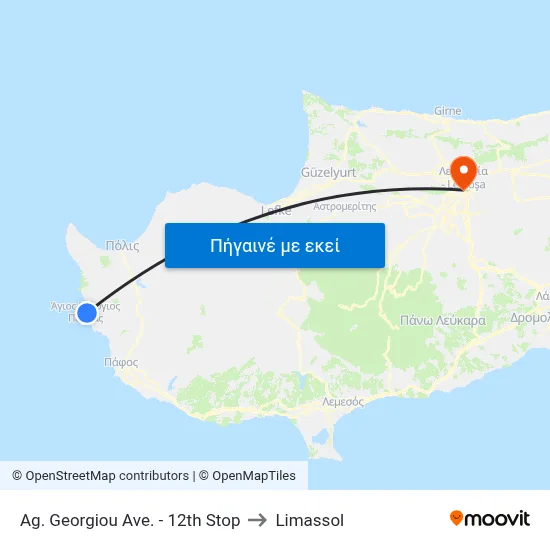 Ag. Georgiou Ave. - 12th Stop to Limassol map