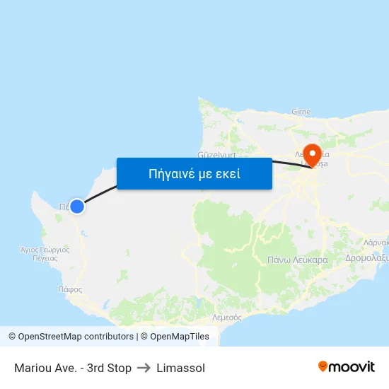 Mariou Ave. - 3rd Stop to Limassol map