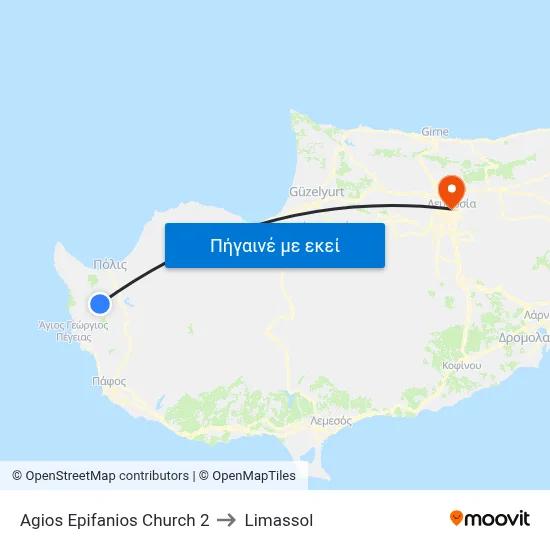 Agios Epifanios Church 2 to Limassol map