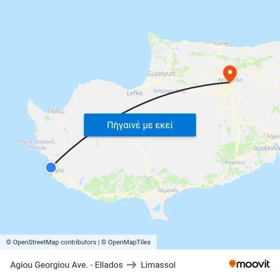Agiou Georgiou Ave. - Ellados to Limassol map