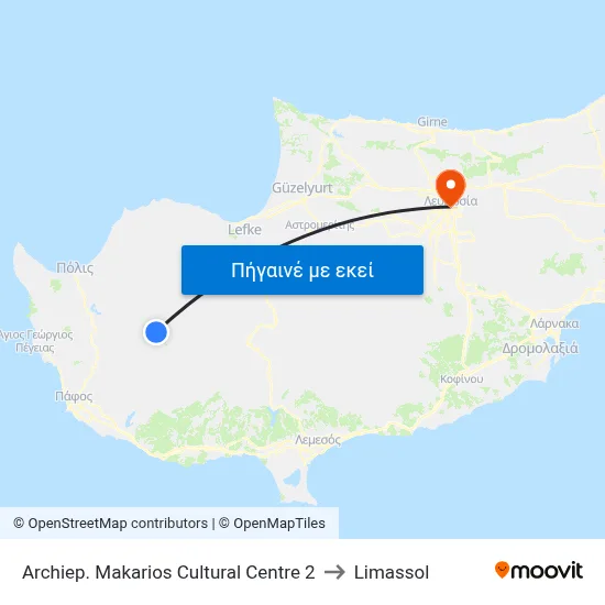 Archiep. Makarios Cultural Centre 2 to Limassol map