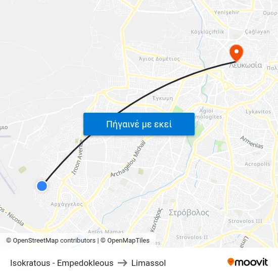Isokratous - Empedokleous to Limassol map