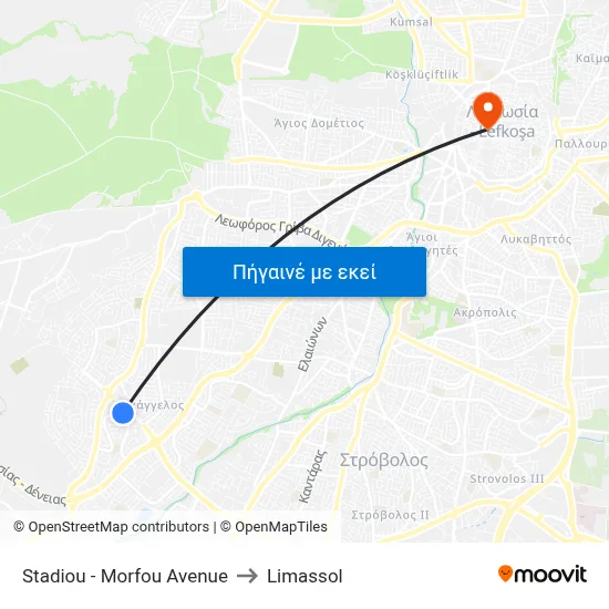 Stadiou - Morfou Avenue to Limassol map