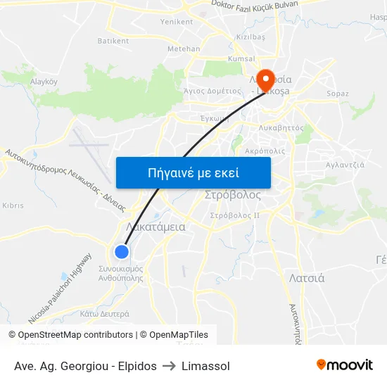 Ave. Ag. Georgiou - Elpidos to Limassol map