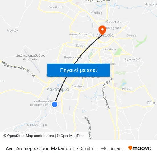 Ave. Arch. Makariou C - Dimitri Liperti to Limassol map
