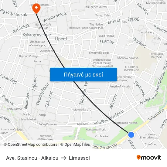 Ave. Stasinou - Alkaiou to Limassol map
