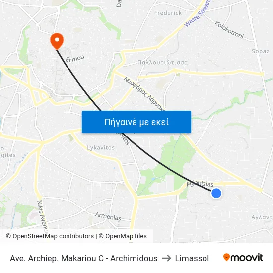 Ave. Archiep. Makariou C - Archimidous to Limassol map