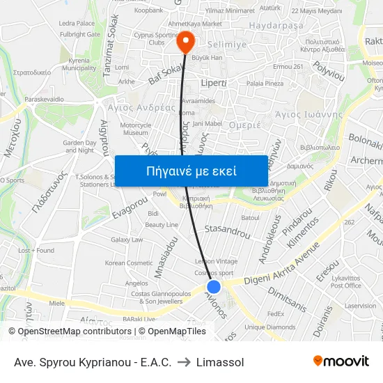Ave. Spyrou Kyprianou - E.A.C. to Limassol map