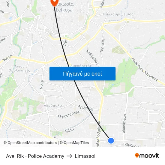Ave. Rik - Police Academy to Limassol map