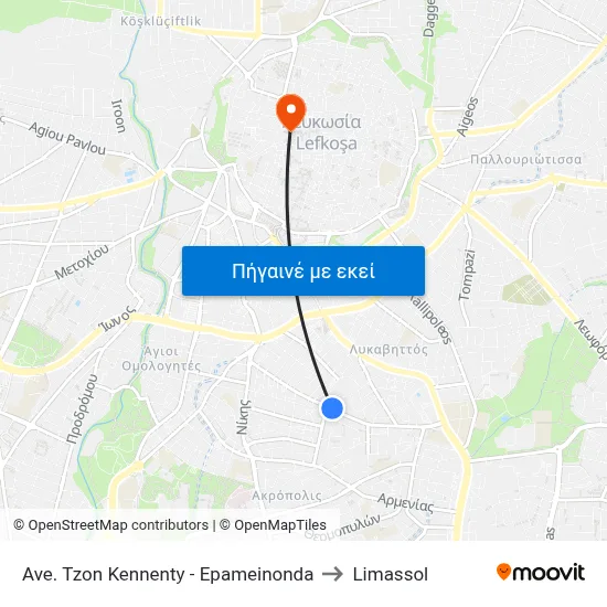 Ave. Tzon Kennenty - Epameinonda to Limassol map