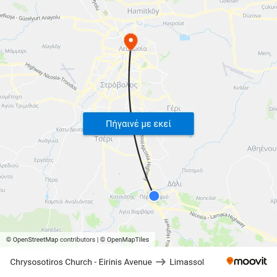 Chrysosotiros Church - Eirinis Avenue to Limassol map