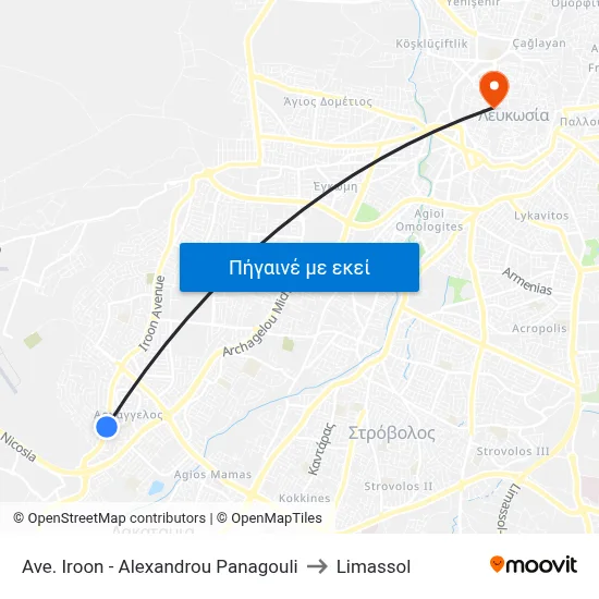 Ave. Iroon - Alexandrou Panagouli to Limassol map