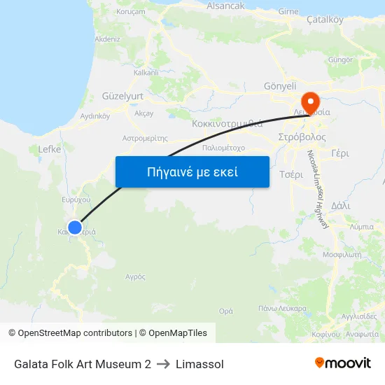 Galata Folk Art Museum to Limassol map