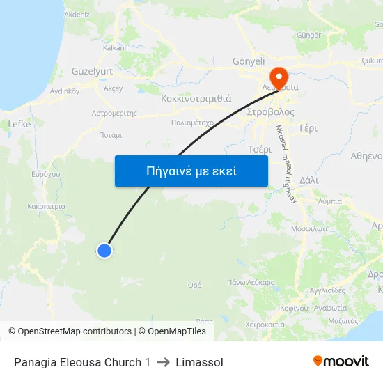 Panagia Eleousa Church 1 to Limassol map
