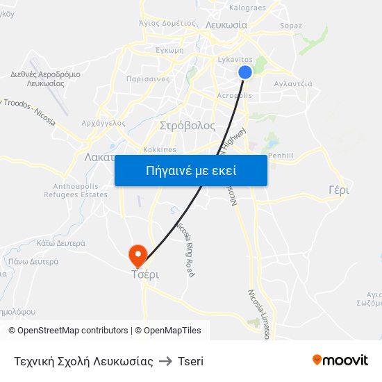 Τεχνική Σχολή Λευκωσίας to Tseri map