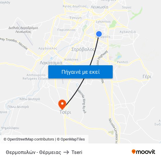 Θερμοπυλών to Tseri map