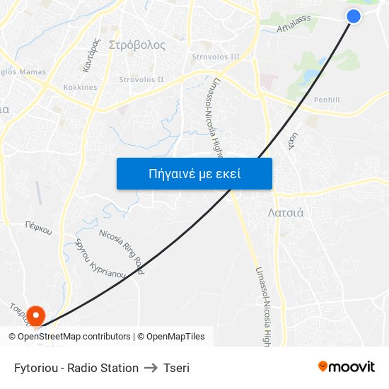 Fytoriou - Radio Station to Tseri map
