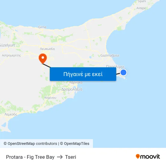Protara - Fig Tree Bay to Tseri map