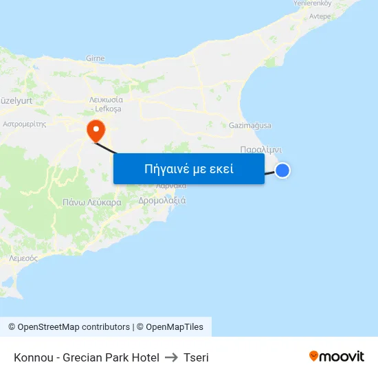 Konnou - Grecian Park Hotel to Tseri map