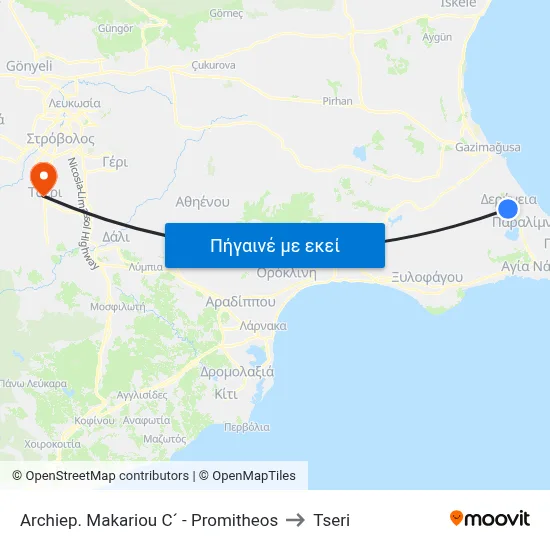 Archiep. Makariou C´ - Promitheos to Tseri map