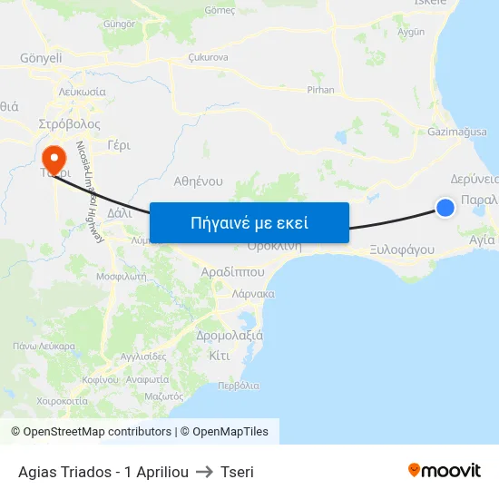 Ag. Triados - 1 Apriliou to Tseri map