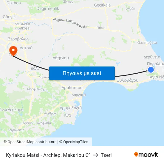 Kyriakou Matsi - Archiep. Makariou C´ to Tseri map