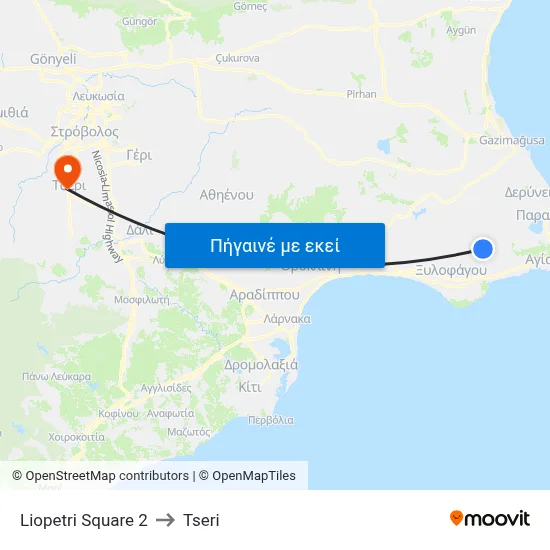 Liopetri Square 2 to Tseri map
