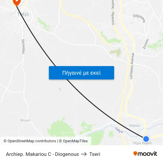 Archiep. Makariou C - Diogenous to Tseri map