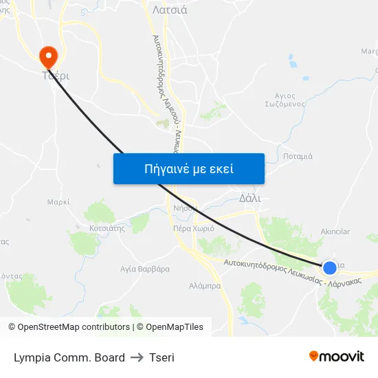 Lympia Comm. Board to Tseri map