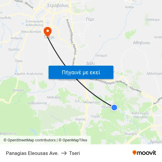 Panagias Eleousas Ave. to Tseri map