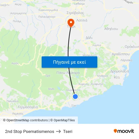 2nd Stop Psematismenos to Tseri map