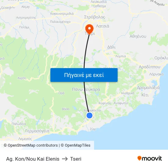 Ag. Kon/Nou Kai Elenis to Tseri map