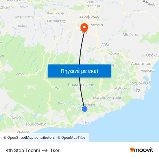 4th Stop Tochni to Tseri map