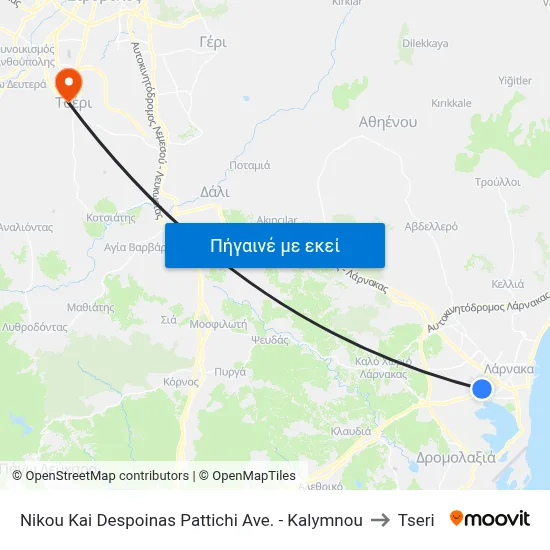 Nikou Kai Despoinas Pattichi Ave. - Kalymnou to Tseri map