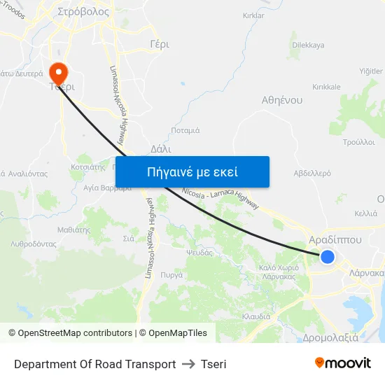 Department Of Road Transport to Tseri map