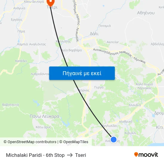 Michalaki Paridi - 6th Stop to Tseri map