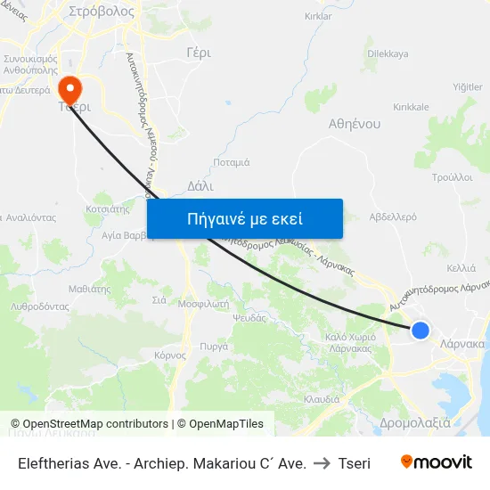 Eleftherias Ave. - Archiep. Makariou C´ Ave. to Tseri map