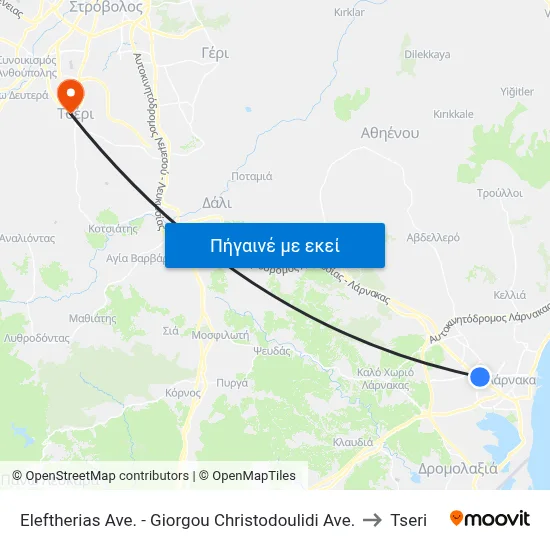 Eleftherias Ave. - Giorgou Christodoulidi Ave. to Tseri map